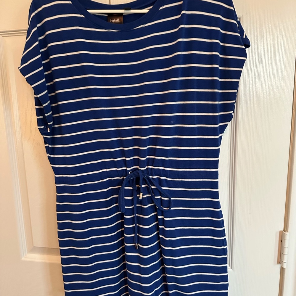 Rafaella Navy and White Striped Top